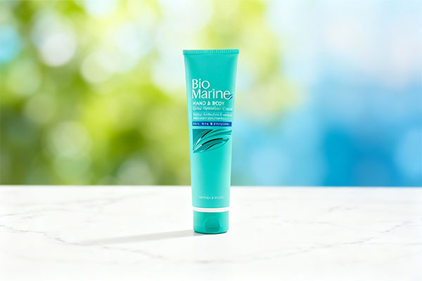 کرم ماساژ آکوا دتوکس بایومارین روی سطح مرمر سفید