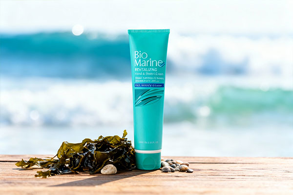 کرم ماساژ آکوا دتوکس بایومارین در کنار عناصر طبیعی