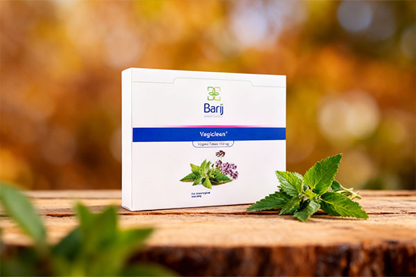 تصویر قرص واژی کلین باریج اسانس روی سطح سفید