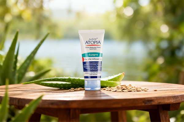 کرم آتوپیا اگزوپرو در کنار مواد طبیعی مراقبت از پوست