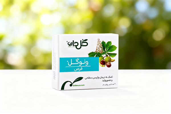 تصویر بسته&zwnj;بندی قرص ونوگل گل دارو