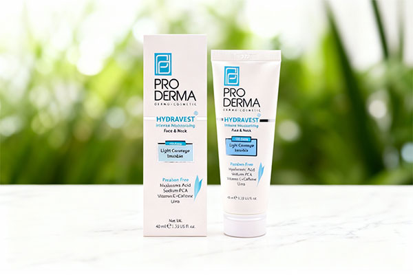 کرم مرطوب کننده قوی پرودرما روی سطح مرمر سفید