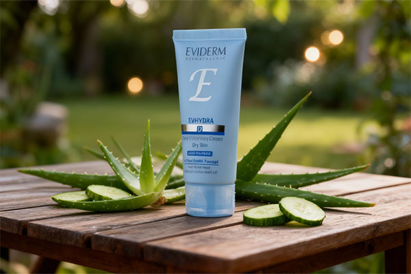 کرم آبرسان پوست خشک اویدرم با عناصر طبیعی مانند آلوئه&zwnj;ورا و خیار