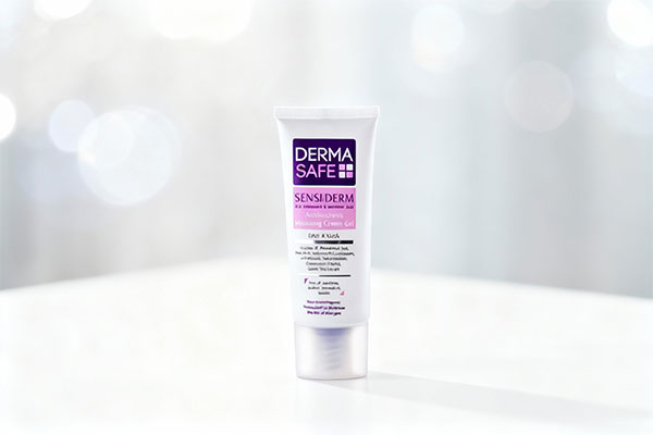 کرم ژل مرطوب کننده پوست خشک درماسیف روی سطح سفید