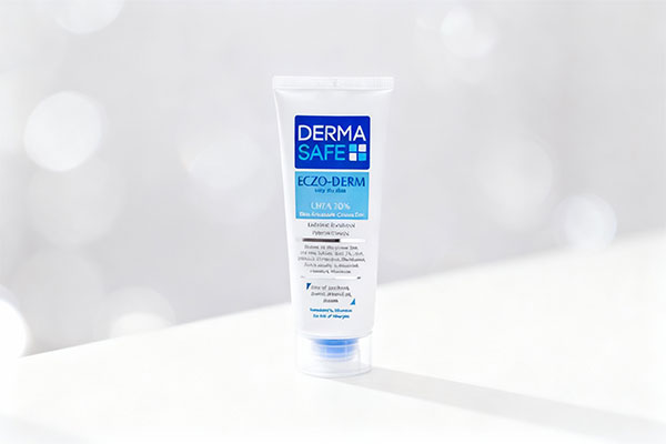 کرم ژل اوره 20 درصد اگزودرم درماسیف روی سطح سفید