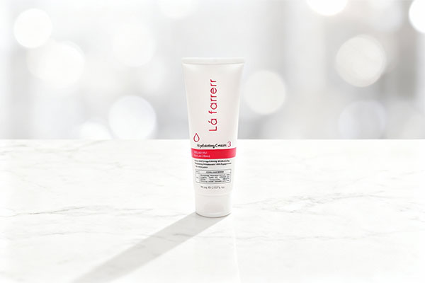 کرم مرطوب کننده پوست خشک 3 لافارر روی سطح مرمر سفید