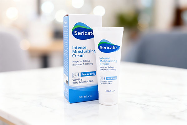 تصویر کرم مرطوب کننده قوی پوست خیلی خشک سری کیت روی سطح مرمر سفید