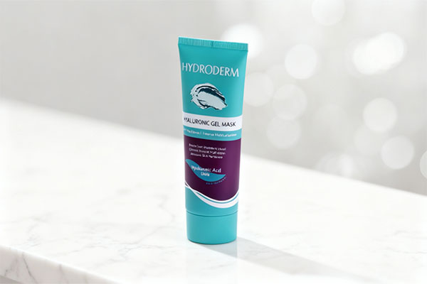 ماسک ژلی آبرسان قوی پوست خشک هیدرودرم روی سطح مرمر سفید