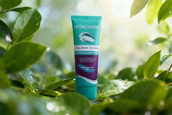 ماسک ژلی آبرسان قوی پوست خشک هیدرودرم روی سطح مرمر سفید