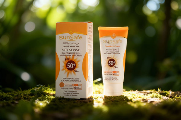 کرم ضد آفتاب سان سیف بژ طبیعی با محافظت بالا