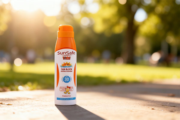 اسپری ضد آفتاب کودکان سان سیف در فضای باز