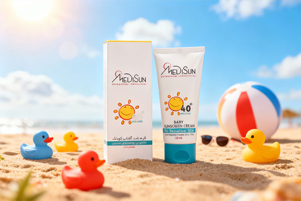 کرم ضد آفتاب بی رنگ مدیسان SPF40 کودک مناسب استفاده روزانه