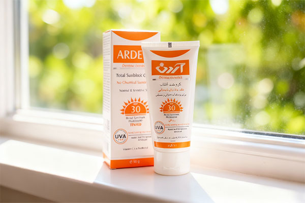 کرم ضد آفتاب رنگی SPF30 فیزیکال آردن در کنار پنجره آفتابی