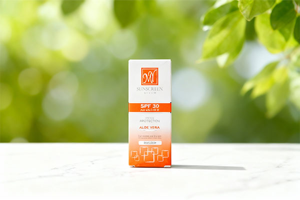 کرم ضد آفتاب SPF30 پوست خشک و نرمال مای روی سطح مرمر سفید