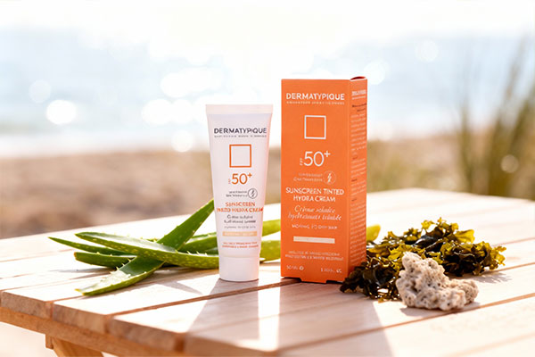 کرم ضد آفتاب درماتیپیک پوست خشک SPF50 با عناصر طبیعی آلوئه&zwnj;ورا و جلبک