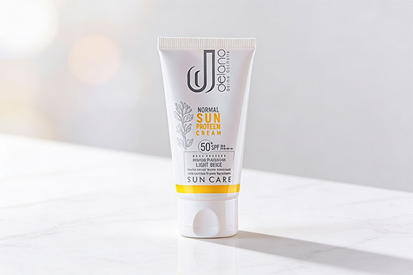 کرم ضد آفتاب پوست خشک SPF50 دلانو روی سطح سفید