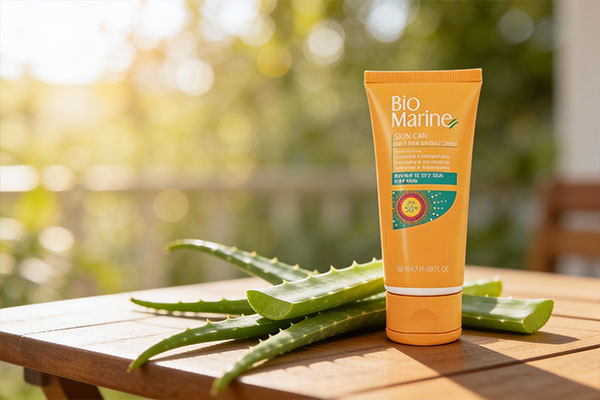 ضد آفتاب بایومارین پوست خشک کنار آلوئه&zwnj;ورا و آب