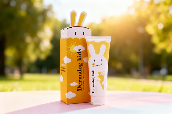 ضد آفتاب کودک SPF50 درمالوگ در محیطی آفتابی