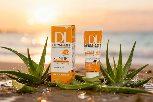 کرم ضد آفتاب سان لیفت پوست خشک درمالیفت همراه با عناصر طبیعی مراقبت از پوست