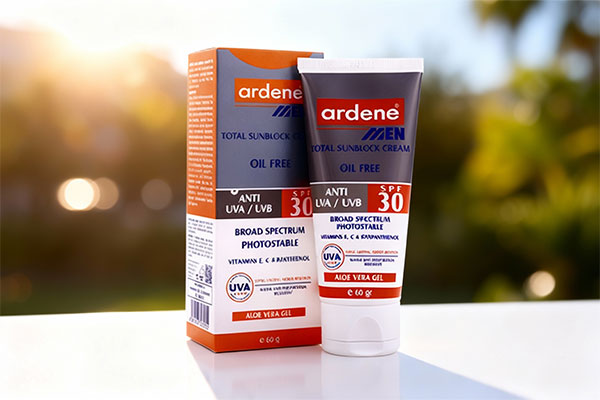 کرم ضد آفتاب آقایان SPF30 آردن روی سطح سفید