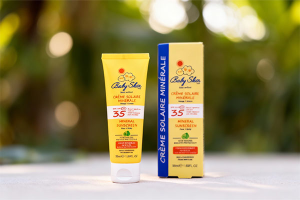 کرم ضد آفتاب کودک SPF35 بیبی اسکین در طبیعت