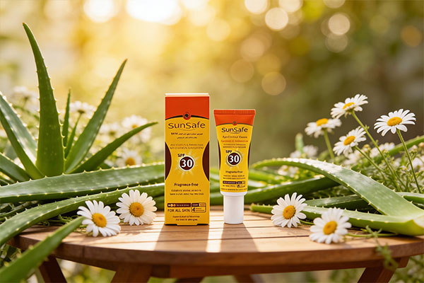 کرم ضد آفتاب دور چشم سان سیف با عناصر طبیعی مراقبت از پوست