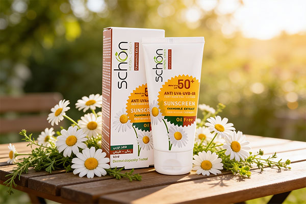 ضد آفتاب پوست چرب شون SPF50 با عصاره بابونه