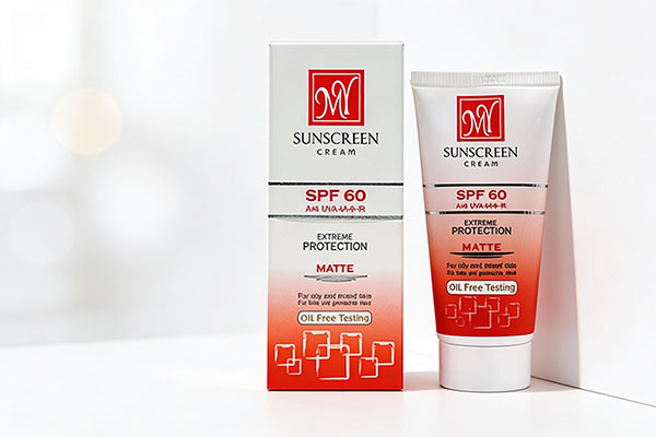 تصویر کرم ضد آفتاب رنگی SPF60 پوست چرب مای با پس&zwnj;زمینه سفید