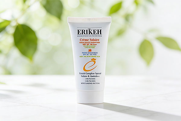 فلوئید ضد آفتاب و ضد جوش SPF50 اریکه روی سطح مرمر سفید