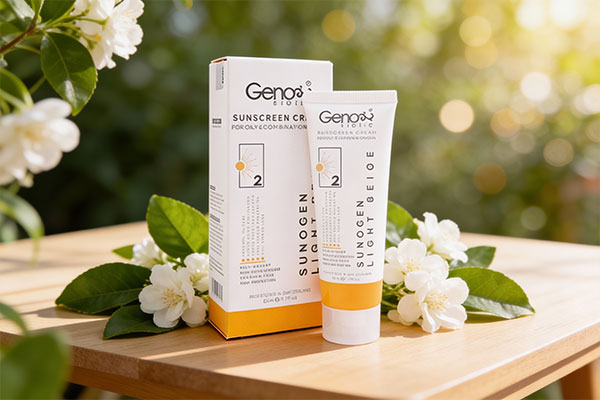 ضد آفتاب پوست چرب SPF50 سانوژن ژنوبایوتیک با ترکیبات گیاهی
