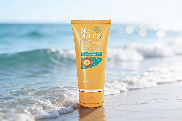 کرم ضد آفتاب رنگی پوست چرب SPF50 بایومارین با پس&zwnj;زمینه اقیانوس آرام