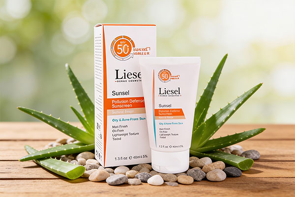 ضد آفتاب سانسل SPF50 لایسل در کنار عناصر طبیعی