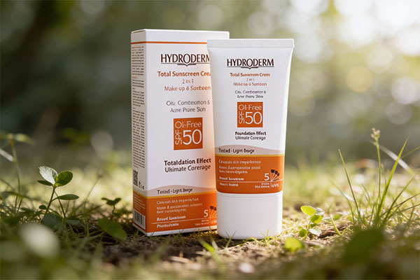 ضد آفتاب 2 در 1 رنگی هیدرودرم SPF50 برای پوست چرب