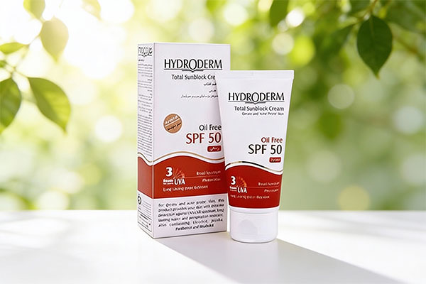 ضد آفتاب رنگی SPF50 هیدرودرم برای پوست چرب