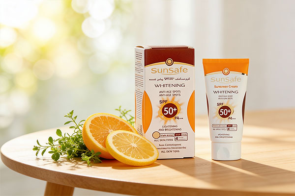 ضد آفتاب کرم پودری رنگی SPF50 سان سیف مناسب انواع پوست