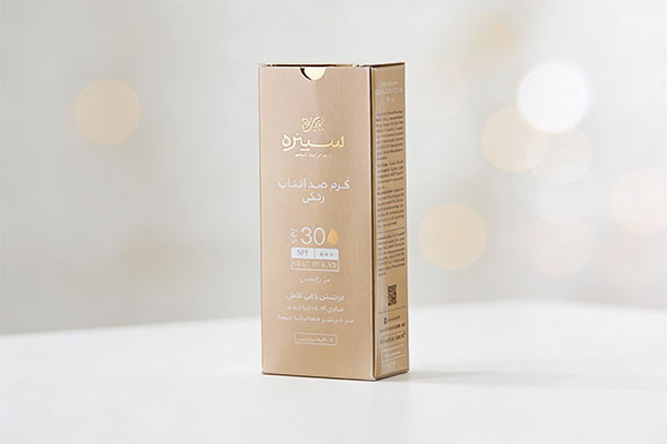 تصویر کرم ضد آفتاب رنگی SPF30 سینره روی سطح سفید