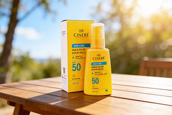 فلوئید ضد آفتاب SPF50 بی رنگ سینره پوست چرب