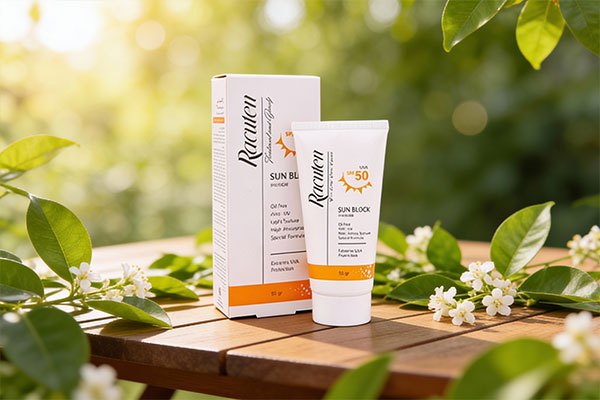 نمای کرم ضد آفتاب راکوتن بی رنگ پوست چرب و مختلط SPF50