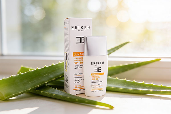 فلوئید ضد آفتاب اریکه در کنار عناصر طبیعی مراقبت از پوست