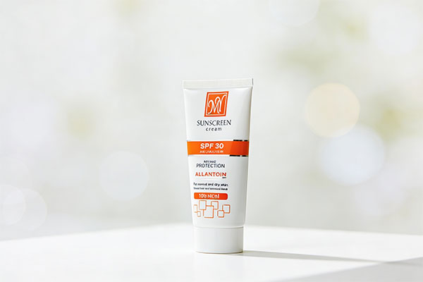 ضد آفتاب فیزیکال SPF30 مای روی سطح سفید