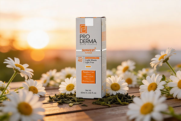 ترکیبات طبیعی کرم ضد آفتاب سان وست پرودرما SPF40