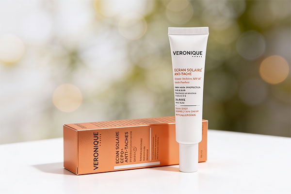 کرم ضد آفتاب ضد لک SPF50 ورونیک روی سطح سفید