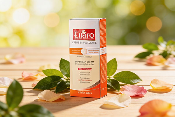 کرم ضد آفتاب رنگی SPF50 الارو در کنار عناصر طبیعی