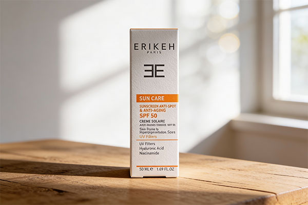 نمای نزدیک از کرم ضد آفتاب و ضد لک اریکه SPF50