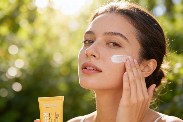 کاربرد ضد آفتاب SPF100 سی گل روی پوست صورت