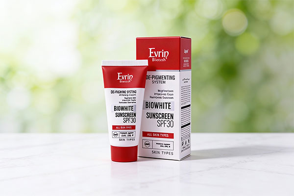 ضد آفتاب روشن کننده اورین SPF30 روی سطح مرمر سفید