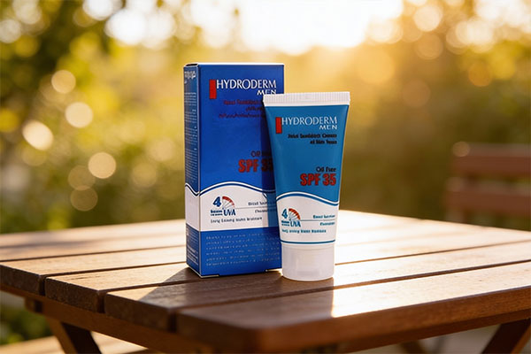 کرم ضد آفتاب هیدرودرم آقایان در محیط طبیعی و آفتابی