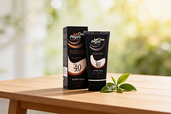 ضد آفتاب رنگی فیتو وان پوست چرب کنار برگ&zwnj;های چای سبز