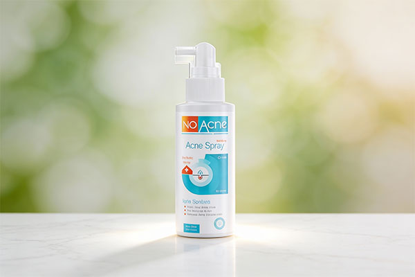 اسپری ضد جوش نو آکنه بدن پوست چرب روی سطح سفید