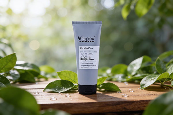 نرم کننده ویتاپلکس موهای کراتینه در کنار عناصر طبیعی
